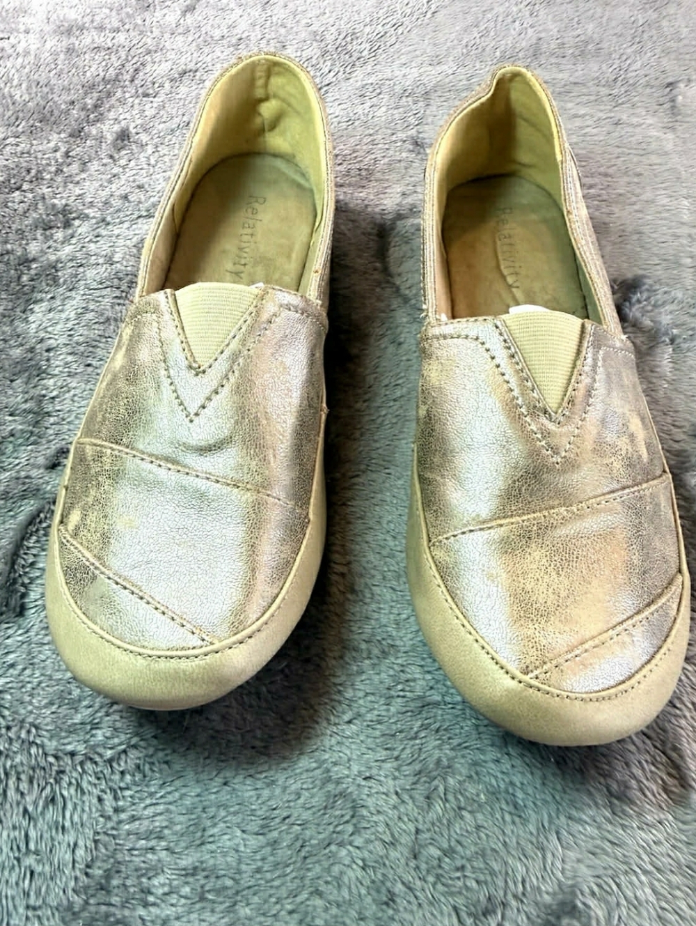 Relativity Metallic Gold Slip-On Loafers 6.5